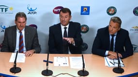 David Haggerty (ITF), Philip Brook (Tennis Integrity Board) et Chris Kermode (ATP)