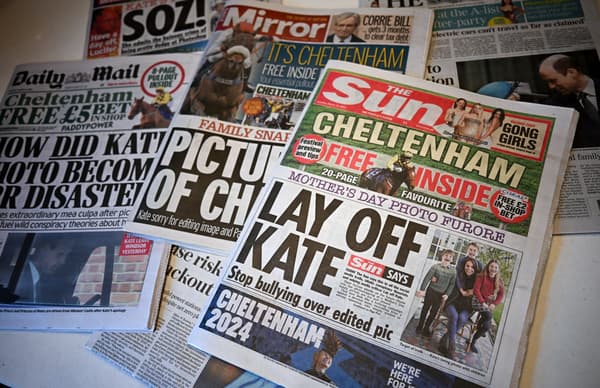 Les unes de la presse britannique au lendemain des excuses de Kate Middleton, le 12 mars 2024.