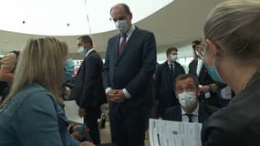 Jean Castex et Olivier Véran ce jeudi 24 juin 2021 dans un centre de vaccination à Mont-de-Marsan, dans les Landes