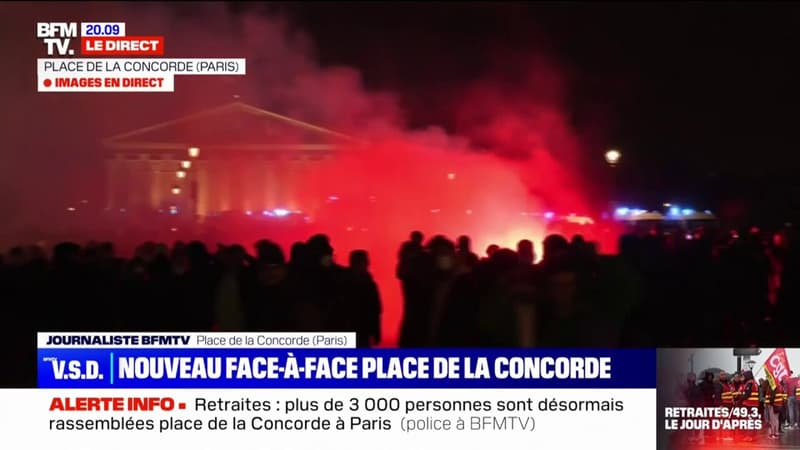 Paris: vives tensions place de la Concorde, première charge des forces de l'ordre