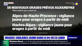 Orages: les Alpes du Sud en vigilance jaune ce lundi