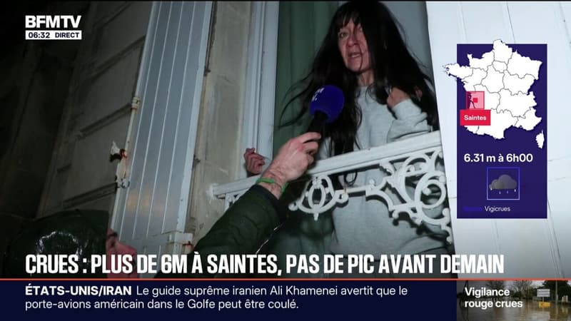 "Je vais devoir évacuer aujourd'hui": à Saintes, l'eau continue de monter et atteint plus de six mètres
