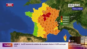 Canicule: 4 départements en vigilance rouge, 55 en vigilance orange