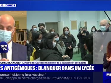Jean-Michel Blanquer sur les tests antigéniques: "Nous voulons créer de nouveaux réflexes maintenant que nous avons de nouvelles techniques"
