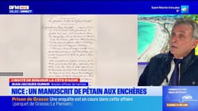 Nice: un manuscrit "unique en son genre" de Pétain mis aux enchères