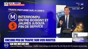 Transport: le trafic interrompu entre Bobigny et Jaurès sur la ligne 5