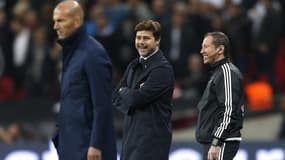 Mauricio Pochettino et Zinedine Zidane lors de Tottenham-Real Madrid en 2017