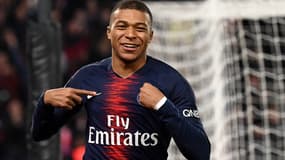Mbappé lors de la victoire du PSG contre Montpellier.