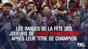 La fête des joueurs de l'Ajax d'Amsterdam après leur titre de champion des Pays-Bas