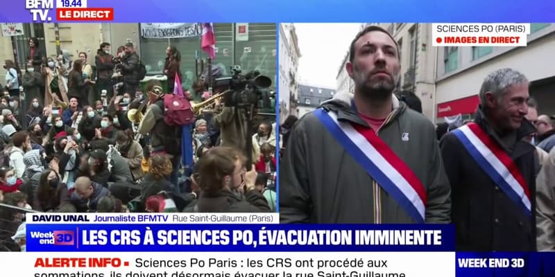 Évacuation à Sciences Po: les députés LFI Thomas Portes et Jérôme Legavre se sont positionnés entre les CRS et les étudiants 