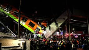 À Mexico, un pont s'effondre au moment où le métro passe dessus