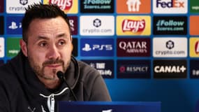 Roberto De Zerbi en conférence de presse le 20 janvier 2026, à la veille du match de Ligue des champions contre Liverpool