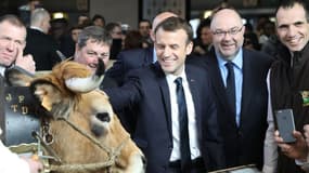 Emmanuel Macron au Salon de l'agriculture, le 24 février 2018 à Paris.
