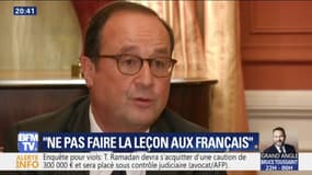 "Ne pas faire la leçon aux Français", le conseil d'Hollande à Macron