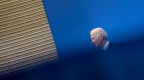 Le président américain Joe Biden au siège de l'Union européenne à Bruxelles le 24 mars 2022 