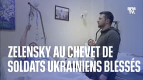 Guerre en Ukraine: les images de Volodymyr Zelensky, au chevet de militaires blessés à Kiev