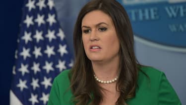 La porte-parole de la présidence américaine, Sarah Huckabee Sanders, le 2 octobre 2017