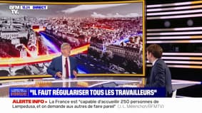 Régularisation des sans-papiers dans les métiers en tension: "C'est une loi absurde", affirme Jean-Luc Mélenchon