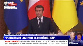 Conflit Ukraine-Russie: à Kiev, Emmanuel Macron dit vouloir "réengager une désescalade durable"