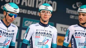 Le coureur italien de Bahrain-Victorious Antonio Tiberi sur Tirreno-Adriatico 2025