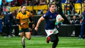 Antoine Dupont avec l'équipe de France de rugby à 7 contre l'Australie le 24 février 2024
