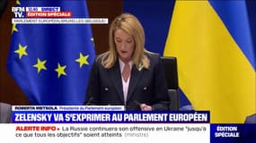 Roberta Metsola, présidente du Parlement européen: "La candidature de l'Ukraine à l'UE va être examinée, nous allons travailler pour atteindre cet objectif"