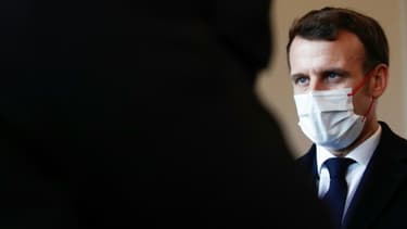 Le président français Emmanuel Macron à Brest le 19 janvier 2021