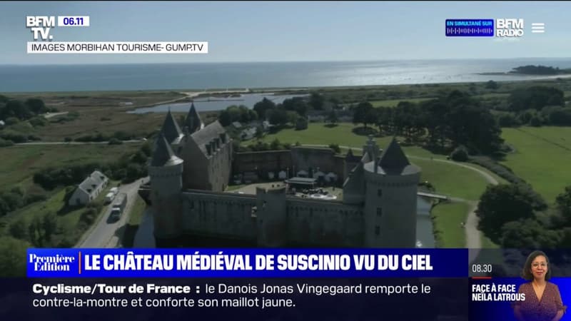 Les plus beaux sites de France vus du ciel: le château médiéval de Suscinio, situé entre terre et mer dans le Morbihan