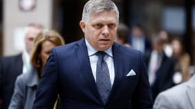 Le Premier ministre slovaque Robert Fico à Bruxelles (Belgique), le 18 avril 2024.