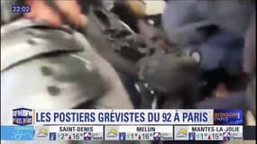 Hauts-de-Seine: des postiers en grève occupent brièvement la cour du ministère du Travail