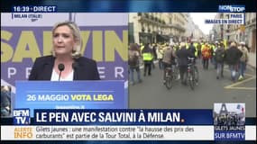 "Nous ne voulons plus de cette Union européenne": Marine Le Pen s'exprime aux côtés de Matteo Salvini à Milan