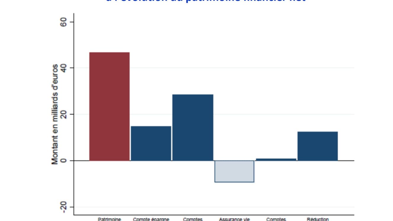 Contribution de chaque classe d’actifs à l’évolution du patrimoine financier net Contribution de chaque classe d’actifs à l’évolution du patrimoine financier net
