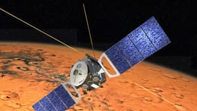 Mars express est en orbite autour de la planète Mars depuis le 2 juin 2003.