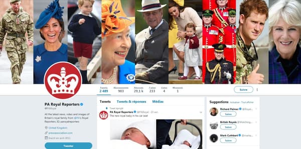 Le compte Twitter de PA Royal Reporters
