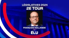 François Hollande élu député aux élections législatives, le 7 juillet 2024