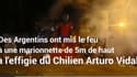 Une marionnette d'Arturo Vidal brûlé en Argentine
