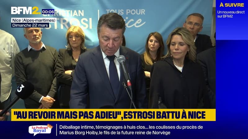 "Au revoir, mais pas adieu": à Nice, Christian Estrosi prend la parole après sa défaite