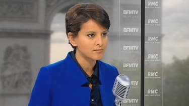 Najat Vallaud-Belkacem sur le plateau de BFMTV, le 23 mai 2013