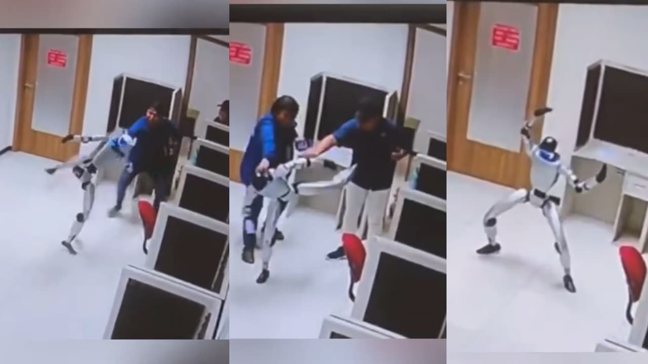 Robotun insan meslektaşlarına vurduğu video sansasyon yarattı, ancak sahnelenmiş; yine de robotların gerçekten bunu yapabileceği gün için önlemler sorusunu gündeme getiriyor