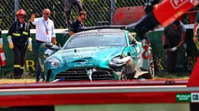 La Safety Car après son crash lors des tests à Monza, le 29 août 2024.