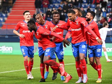 Caen-Guingamp : la joie des joueurs du SMC