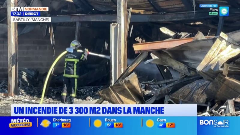 Manche: un entrepôt stockant de l'alcool ravagé par un incendie