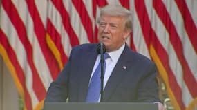 Donald Trump délivre un discours après de nouvelles émeutes aux États-Unis, le 1er juin 2020.