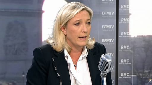 La présidente du Front national, Marine Le Pen, sur BFMTV le 29 mars 2013.
