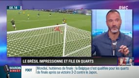 "Le Brésil est en train de monter en puissance, défensivement c'est fort (...) C'est une équipe complète, ils arrivent à marquer des buts à des moments où on ne s'y attend pas"