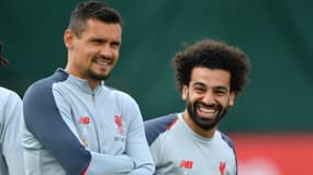 Dejan Lovren et Mohamed Salah à l'entraînement des Reds