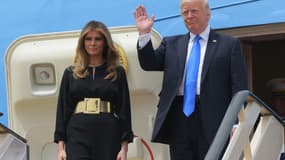 Donald et Melania Trump à leur sortie du Air Force One présidentiel, le 20 mai 2017 à Riyad, en Arabie Saoudite.