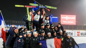 la joie des Françaises après le sprint des Mondiaux de Nove Mesto, le 9 février 2024.