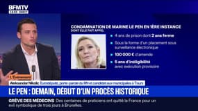 Pour Aleksandar Nikolic, porte-parole du RN, "ce serait une grande entorse à notre système démocratique" si Marine Le Pen ne peut pas se présenter à la présidentielle de 2027