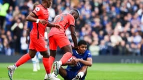 Wesley Fofana et les Blues, encore battus par Brighton le 15 avril 2023.